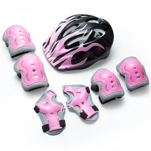 7 Pcs Kids Bike Helmet & Pads Set Adjustable Protective Gear for Toddler Girls Boys 3-10 Years for Biking Skateboard Scooter