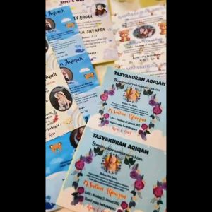 2-4 Stiker Tasyakuran Aqiqah Bayi Sticker Syukuran Aqiqah Anak Bentuk Kotak Uk. Kecil Zennida