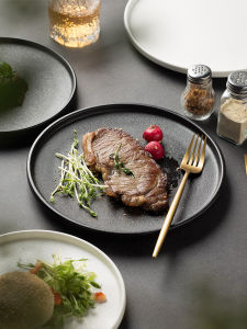 KIMRAMIC Bát Ăn Thịt Bò Kiểu Nhật Bản Sang Trọng Dùng Tại Nhà Bát Ăn Tối Giản Tròn Bằng Sứ Dùng Chung Hình Dạng Tròn