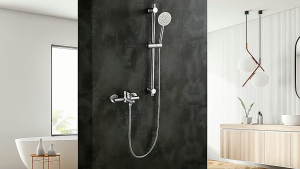 304 Stainless Steel Faucet Bathtub Wire Drawing Cold and Hot Water Mixing Valve Shower Sanlian Faucet