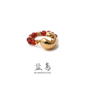 YANDAO | New Year Red Enamel Agate Bead Ring