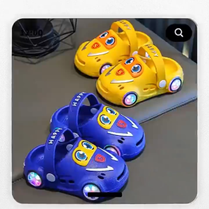 SKISOPGO Kids LED Light Cartoon Sandals Soft Comfortable Anti-slip Shoes Selipar Lelaki Perempuan with Light