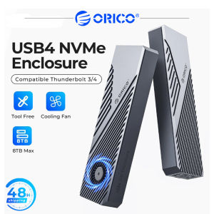 ORICO 20Gpbs 40Gbps NVME Enclosure with Cooling Fan 8TB PCIe4.0 Compatible Thunderbolt 3/4 for mac mini iMac laptop