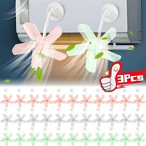 3Pcs Air Vent Fan Anti-direct Blowing Exhaust Fan Air Conditioning Outlet Ventilator Home Bedroom Office Portable Ventilation Device