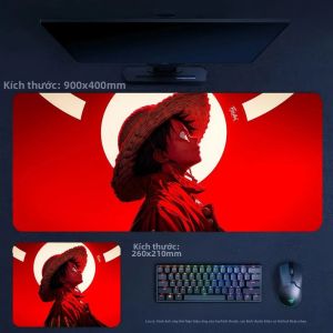 Bandai | Anime ONE PIECE Luffy Độ Chính Xác Cao Edge Lock Da Miếng Lót Chuột Dành Cho Thể Thao Điện Tử Kích Thước Lớn Bàn Phím & Bàn Thảm Cho Bé Trai