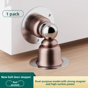 MONLEYTA | German Door Stop No Punching New Style Bathroom Door Stoppers Magnetic Absorption Top Door Impact Prevention Fixed Stainless Steel