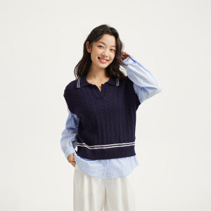Hotwind | New Fake Two-Piece Knitwear Spring Ladies