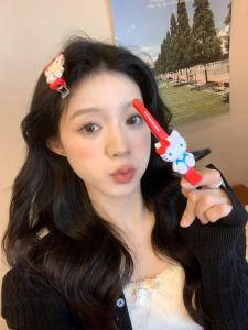 Cute Cartoon Katy Cat Hair Clip Long Side Ponytail Holder Womens Seamless Duckbill Clip Sweet Style Hair Accessories