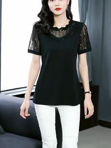 Áo trung niên nữ ngắn tay A15 - Áo thun kiểu cho người lớn tuổi trung tuổi U40 U50 U60 U70 - Shop thời trang cho mẹ cho bà mặc mùa hè thu đông hàng thiết kế đẹp sang trọng cao cấp mặc nhà giá rẻ Bigsize cỡ lớn cho người mập