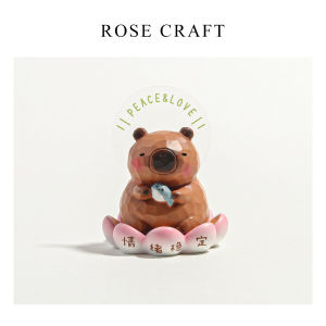 Emotionally Stable Capybara Desktop Decoration Adorable Animal Resin Craft Office Home Decorative Item Cute Table Top Ornament