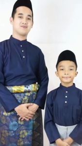 【 BAJU MELAYU DEWASA SEMPURNA RAYA 𝟐𝟎𝟐𝟒 】Baju Melayu Slim Fit Warna Navy Blue Maroon Yellow Mustard Grey Emerald Green