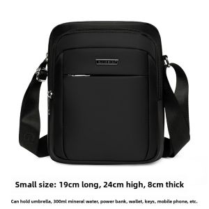 Waterproof Oxford Cloth Mens Crossbody Bag Casual Travel Business Small Bag Durable Single Shoulder Bag Youth Zipper Closure