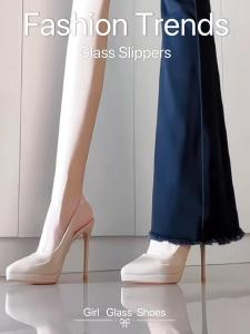 Nude Color Waterproof Platform High Heels Womens New 2025 Model 10cm Professional Non-Tiring Buckle Strap Versatile Sandals