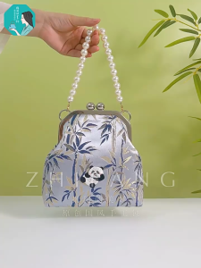 daidai (Ready Stock) Women Elegant Vintage Pearl Clasp Bag Versatile Handbag Cheongsam Outfits