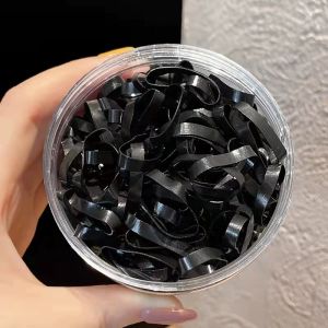 Bold Small Rubber Band Boxed Black Strong Pull Continuous Disposable Rubber Band High Elasticity Simple Small Fresh Headband