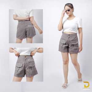 Celana Pendek Kasual Santai Wanita Jumbo Hot Pants Cargo Hotpants Haighwaist Korean Style Terbaru Kekinian