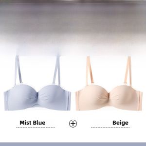 miiow | Anti-Slip Strapless Thickened Bra Invisible Wrap Style Nylon Material 3/4 Cup Youth Female Summer Bra MiiOW Cat Person