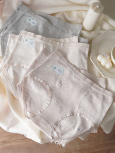 Pure Cotton Mid-High Waist Triangle Panties Womens Breathable Antibacterial Extended Crotch Comfortable Underwear