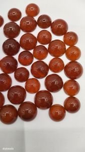 Natural Red Agate 12mm-14mm Gemstone Cabochon DIY Ring Batu Asli Cincin Accessories Half Round Flatback Stone Cabochons Bead