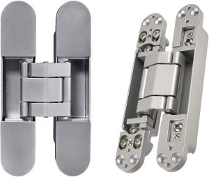 1Pack Hidden Door Hinges 6 inch Heavy Duty Concealed Door Hinges 3 Way Adjustable Invisible Door Hinges Zinc Alloy 180 Degree Swing Door Hinges
