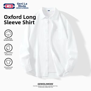 Genio Lamode | Wrinkle-free Oxford Business Shirt Long Sleeve Black