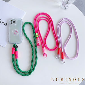 Zeallion Mobile Phone Long with Short Lanyard Cross-body Shoulder Straps Keychain Key Ring Braided Rope Anti-lost Long Chain Mobile Phone Accessorie