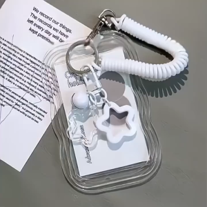 Photo Card Holder Keychain Transparent Kpop Star Photocard Sleeve ID Credit Protector Cute Bag
