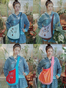 Artistic Retro Casual Illustration Print Single Shoulder Slant Cross Bag Women UnsocialNight Original Versatile Commuter Bag