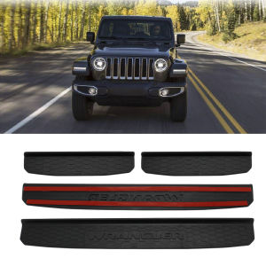 Car Door Sill Guard Plate Threshold Protector Running Entry Board Pedal Cover For Jeep Wrangler JL 2018-2023