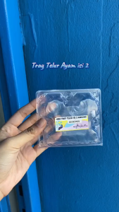 ISI 50 PCS mika tray telur ayam negri isi 2 lubang dan pengunci tempat box kemasan plastik/ Egg Tray