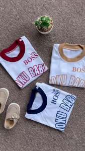 Setelan Santai Bayi Usia 3-12 Bulan || Setelan Baju Bayi Laki Laki Motif Little Bos || Setelan Baju Bayi Nyaman Adem Almeera Baby and Kids