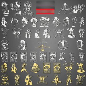 สติกเกอร์ติดโทรศัพท์มือถือและคอมพิวเตอร์สติกเกอร์โลหะกันน้ําลายลูฟี่วันพีซลายอะนิเมะทะเลสติกเกอร์ติดการ์ดมีเอกลักษณ์พิเศษสําหรับตกแต่งใช้ได้ทั่วไป