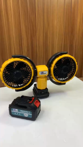 PCDIY FM555 Portable Double Headed Aromatherapy Lithium Battery Fan Powerbank Electric Fan Set