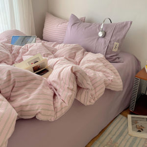 Kiss Dear | Water Washed Pure Cotton Bedding Set Stripes