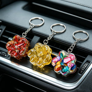 1PC Natural Gemstone Cat Claw Keychain Clear Quartz Amethyst Crystal Stone Key Ring DIY Car Key Pendant Perfect Gift for Moth