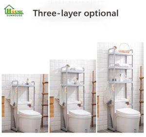 3-Tier Plastic Bathroom Organization Toilet Rack Space Saver Smart Shelf Organizer Bathroom Over Toilet Storage High Quality PP 2 Tiers