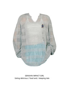 เสื้อยืดคอกลมแขนยาวทรงหลวมสำหรับผู้หญิงในฤดูใบไม้ร่วง สไตล์ลำลอง สีเทา ตกแต่ง 3 มิติ เสื้อเชิ้ตพื้นฐานบาง