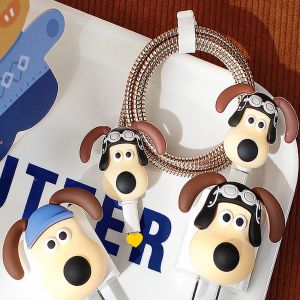 Pilot Cute Dog Charger DIY for Android Charger Universal Style Data Cable Protector Cover for Samsung Charger Cover