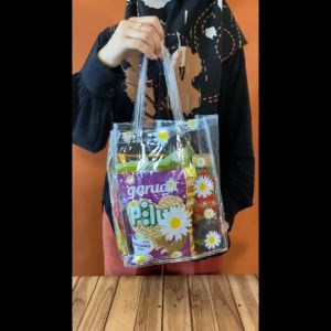 Tas Mika Transparan Motif Bunga Siap Kirim