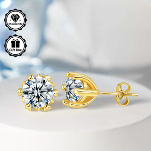 LAMVOICE jewelry for women/stud earrings with 2 carat moissanite Hypoallergenic earrings christmas gift for quality jewelry