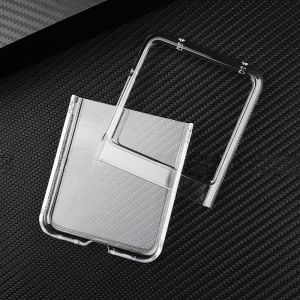 HANPINYOU | Non-Yellowing Hard Protective Phone Case for Motorola Razr Flip Screens Thin Transparent Shockproof Minimalist