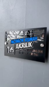 Nomor Rumah Akrilik Hitam Doff - Nomor Rumah Akrilik Custom Double Layer Aesthetic - NR 03