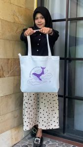 Totebag Kanvas Resleting Aesthetic Tas Laptop Landscape Kuliah Fashion Tote bag BTS