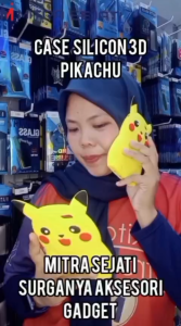 Mitra Sejati Case Silikon 3D Pikachu Motif Karakter Anime Pikachu Casing Handphone All Type