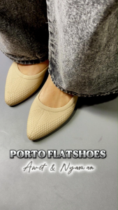 Sepatu Slip On Flatshoes Wanita Untuk Kerja Karet Anti Air Kekinian Korean Style Porto BTS Mocha 36-40