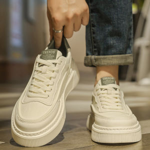 Luxurious Mens Shoes 2025 New Autumn Winter Trend Versatile Casual Sports Thick Bottom Heightening White Trend Shoes