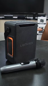 LENYES S857 150W KTV Wireless Speaker + Microphone Karaoke Bluetooth 5.3 Portable RGB Light DSP High Power TWS