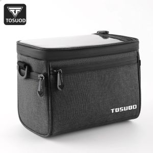 TOSUOD Waterproof Bike Front Frame Bag Touch Screen MTB Bicycle Phone Holder EVA Handlebar Bags Cycling Front Storage Bag