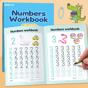 48-Page Childrens Exercise Book with Tracing Pages for Numbers 0-100 - Interactive Learning Activities Home School - Develops Hand-Eye Coordination and Math Skills Pen Control Writing Practice