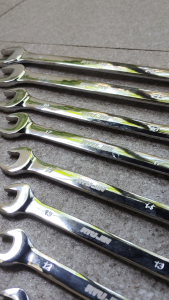 RYUJIN Kunci ring pas Kombinasi set 11 pcs Full Polished Combination Wrench Set 8 9 10 11 12 13 14 17 18 19 21 22 24mm Satin Fiinishing